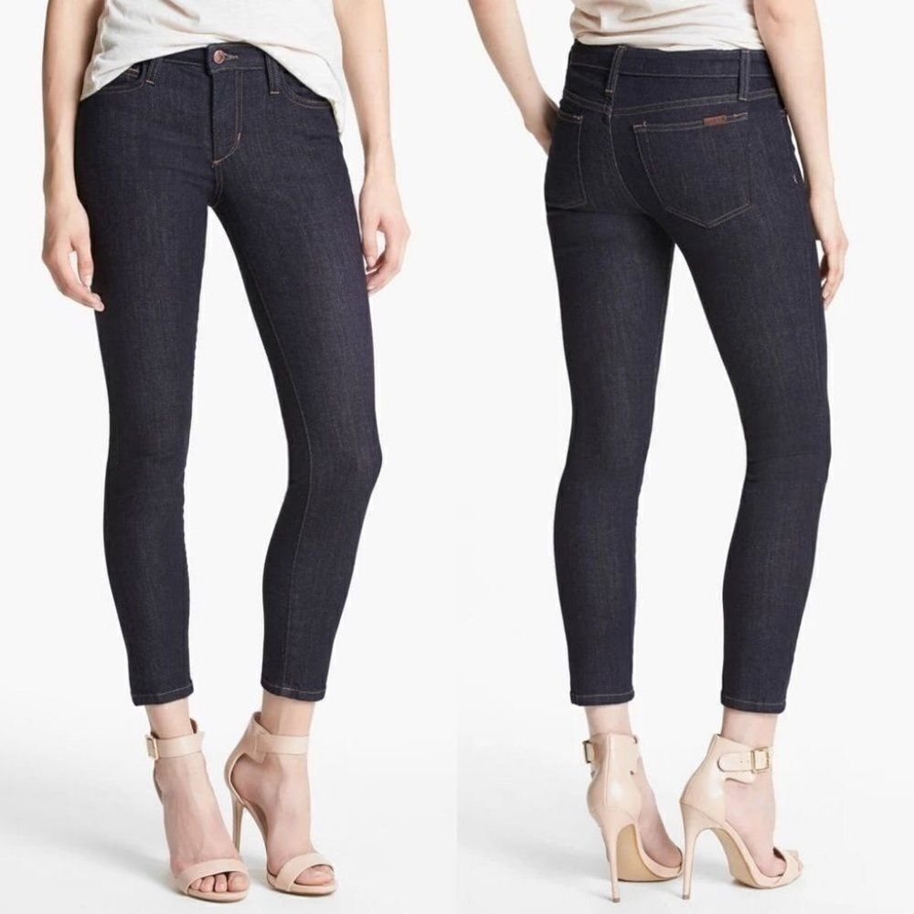 Joe’s Skinny Ankle Cropped Jeans In Dark Wash 27